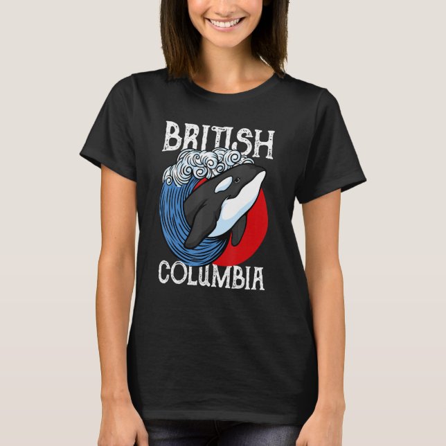 Vancouver British Columbia Orca Whale T Shirt (Framsida)