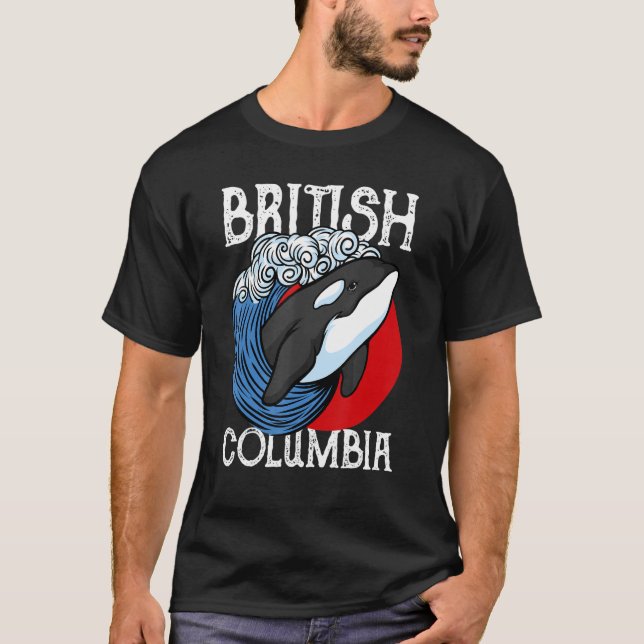 Vancouver British Columbia Orca Whale T Shirt (Framsida)