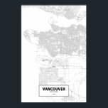 Vancouver, British Columbia (svart på vitt) Poster<br><div class="desc">Intricate poster städer som bara skisseras på sina vägar i vackra detaljer. Routelines konstnärliga verk (c)2012 Nicholas Rougeux. Data från karta utanför USA är c) OpenStreetMap (http://www.openstreetmap.org) rapportörer, CC BY-SA (http://creativecommons.org/licenses/by-sa/2.0/). Läs mer på www.Routelines.com</div>