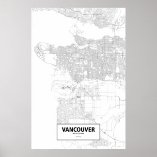 Vancouver, British Columbia (svart på vitt) Poster