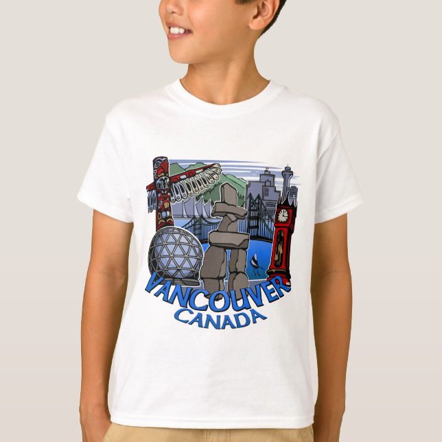 Vancouver Canada Barn T-shirt Inukshuk Art Tee (Framsida)
