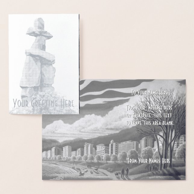 Vancouver Canada Greeting Cards Anpassningsbar Sil Folierat Kort (Display)