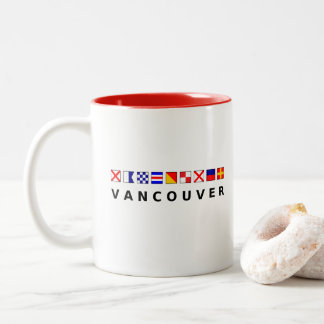Vancouver Canada Nautical Sailing Flaggor Färg Två-Tonad Mugg