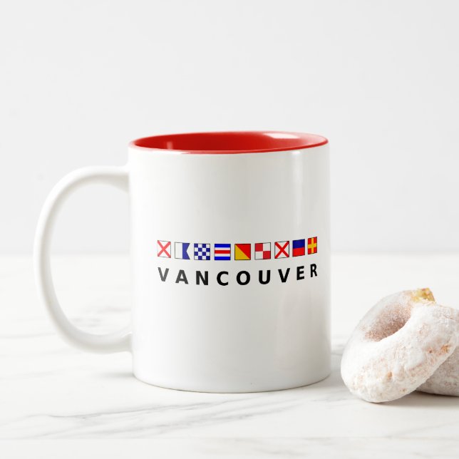 Vancouver Canada Nautical Sailing Flaggor Färg Två-Tonad Mugg (Med munk)