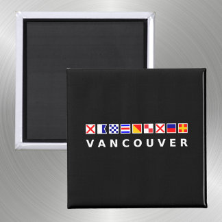 Vancouver Canada Nautical Sailing Flaggor Mörk Fär Magnet