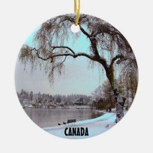 Vancouver Canada Ornament Snö Träd Dekorations
