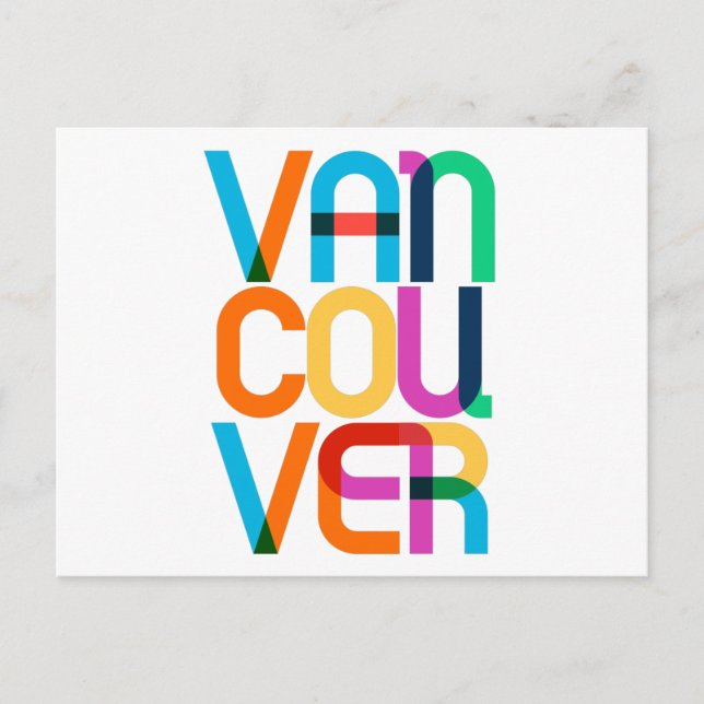 Vancouver Canada Pop Art Letters Vykort (Framsida)
