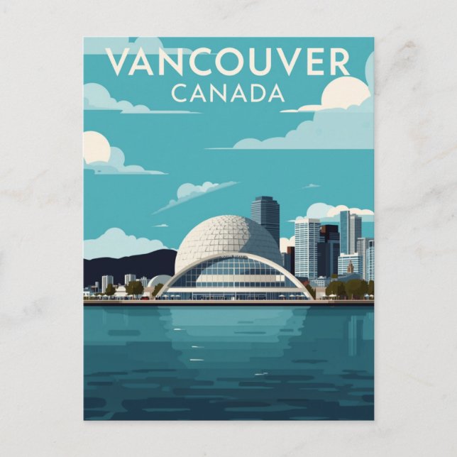 Vancouver Canada Retro Travel Vykort (Framsida)