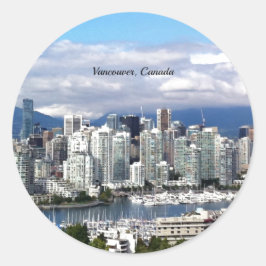 Vancouver Canada Skyline-fotografi Runt Klistermärke