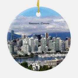 Vancouver Canada Skyline Julgransprydnad Keramik