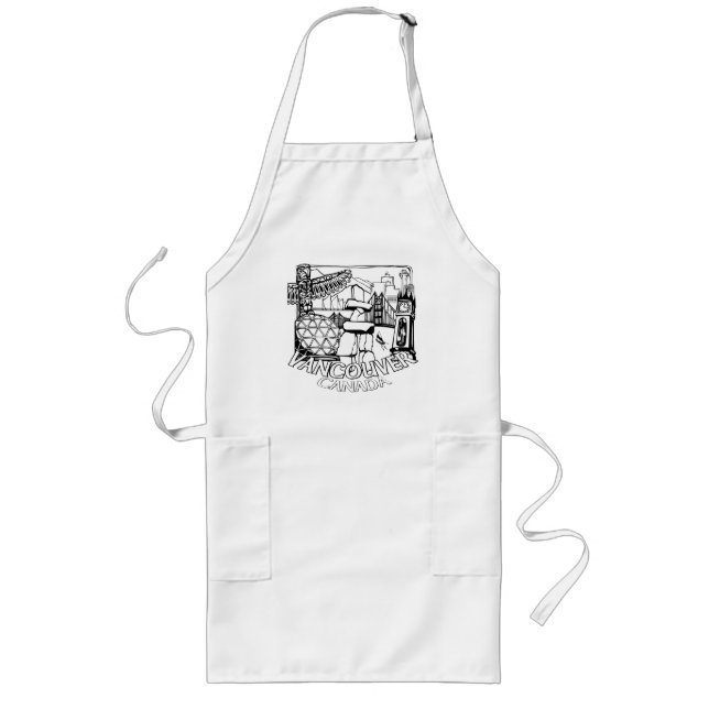 Vancouver Canada Souvenir Apron & Cooking Gifts Långt Förkläde (Framsidan)