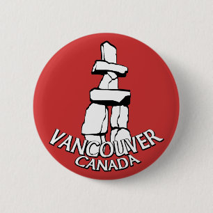 Vancouver Canada Souvenir Buttons Landmark Art Knapp