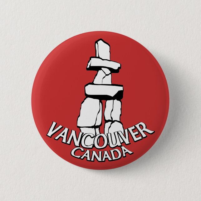 Vancouver Canada Souvenir Buttons Landmark Art Knapp (Framsida)
