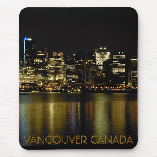 Vancouver Canada Souvenir Mouse Pad City Ljus Musmatta (Framsidan)