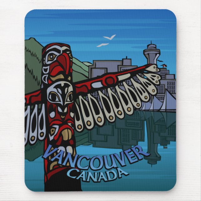Vancouver Canada Souvenir Mouse Pad Totem Pole Art Musmatta (Framsidan)