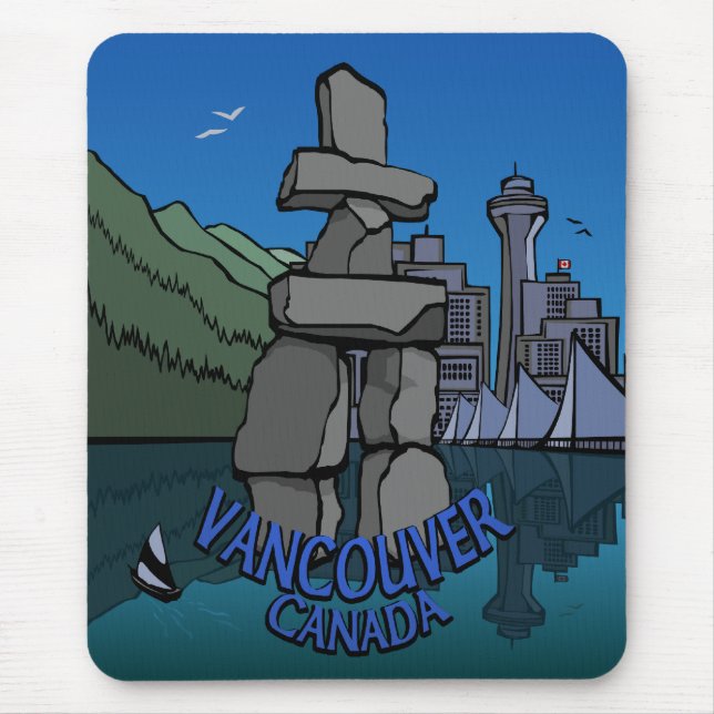Vancouver Canada Souvenir Mousepad Inukshuk Musmatta (Framsidan)