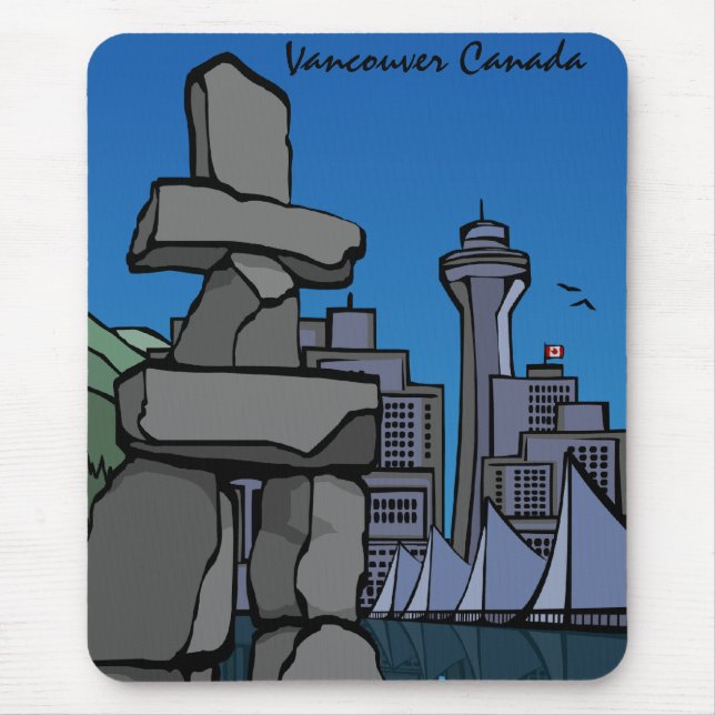 Vancouver Canada Souvenir Mousepad Inukshuk Musmatta (Framsidan)