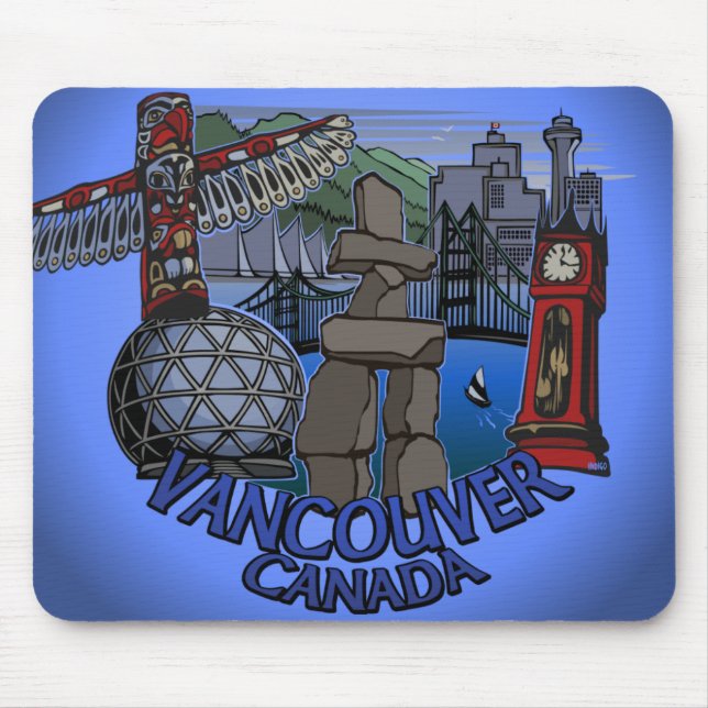 Vancouver Canada Souvenir Mousepad Landmark Gifts Musmatta (Framsidan)