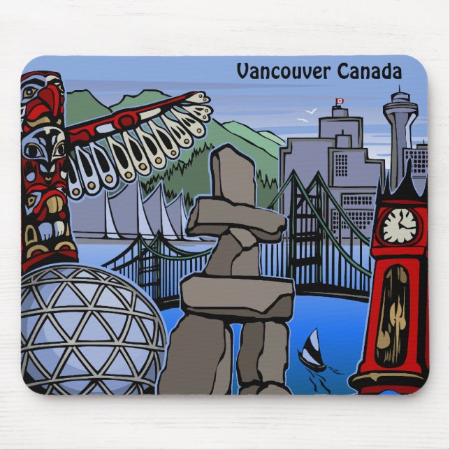 Vancouver Canada Souvenir Mousepad Vancouver Gifts Musmatta (Framsidan)