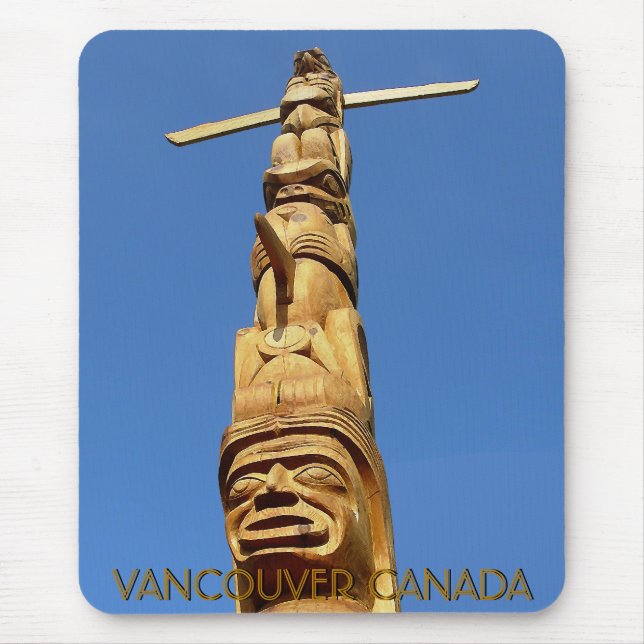 Vancouver Canada Souvenir Totem Pole Mousepad Musmatta (Framsidan)