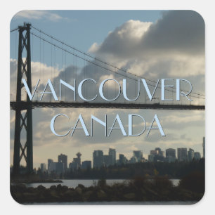 Vancouver Canada Stickers Lejon Grind Souvenirs Fyrkantigt Klistermärke