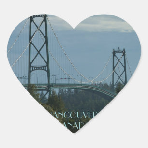 Vancouver Canada Stickers Lejon Grind Souvenirs Hjärtformat Klistermärke