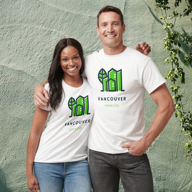 Vancouver Canada Sustainable Grönt City T Shirt (Skapare uppladdad)