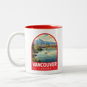 Vancouver Canada Travel Art Vintage Två-Tonad Mugg