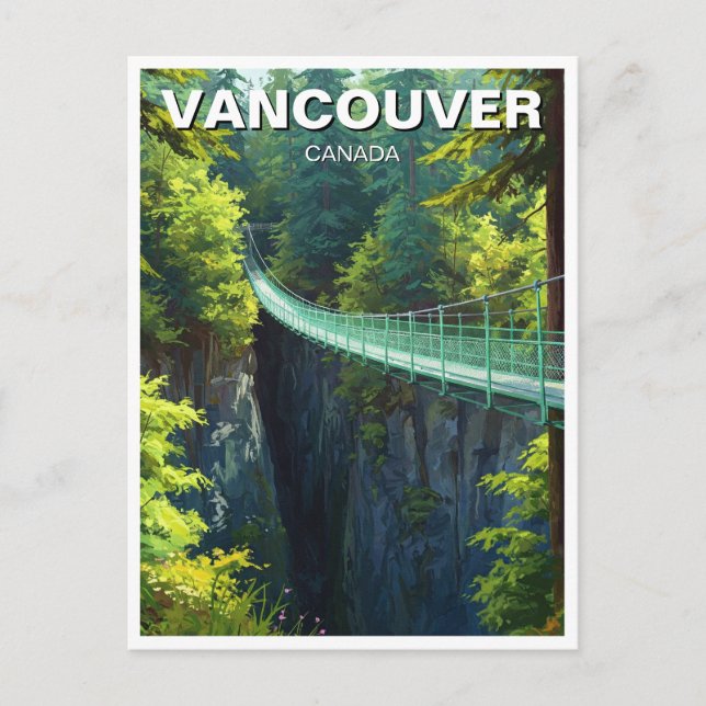 Vancouver Capilano Suspension Bridge Travel Vykort (Framsida)