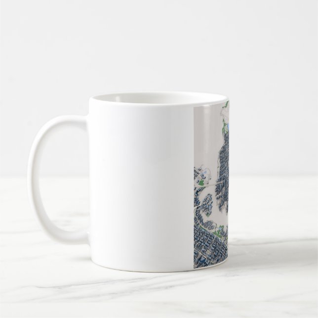 Vancouver City Canada Karta Kaffemugg (Vänster)