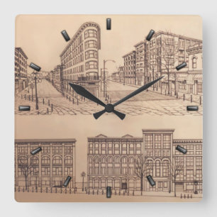 Vancouver Clock ger Dockor Gastown Wall Clock Fyrkantig Klocka