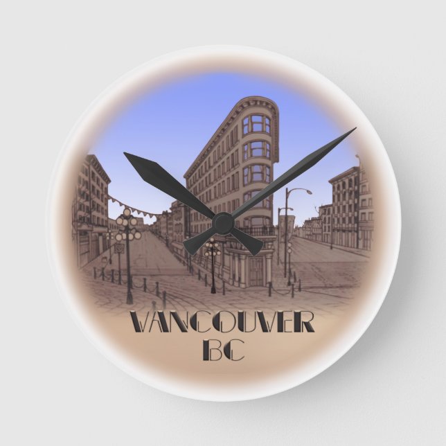 Vancouver Clock ger Dockor Gastown Wall Clock Rund Klocka (Framsida)