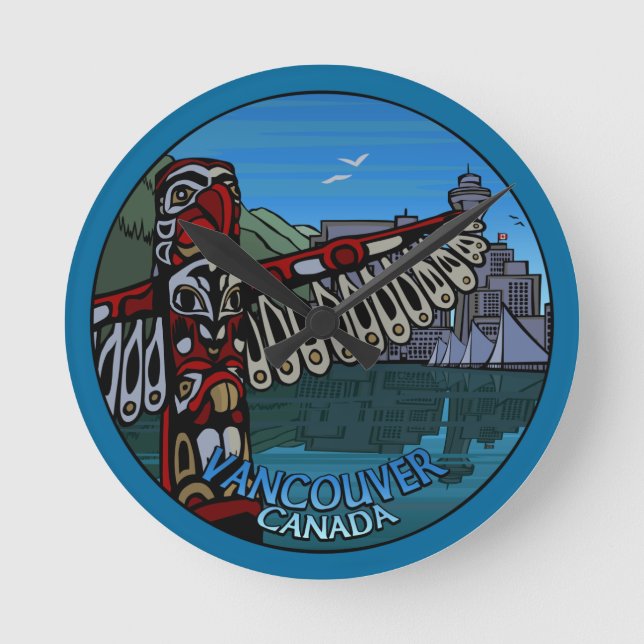 Vancouver Clock ger Väggsluss för dekorvkoppel Rund Klocka (Framsida)