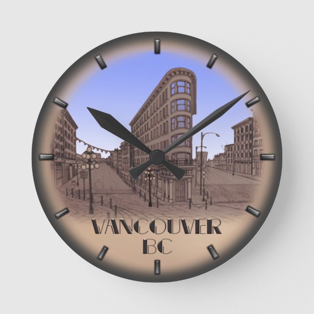Vancouver Clock Gifts Vancouver Gastown Wall Clock Rund Klocka (Framsida)