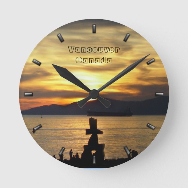 Vancouver Clock Personlig Vancouver Wall Clock Rund Klocka (Framsida)