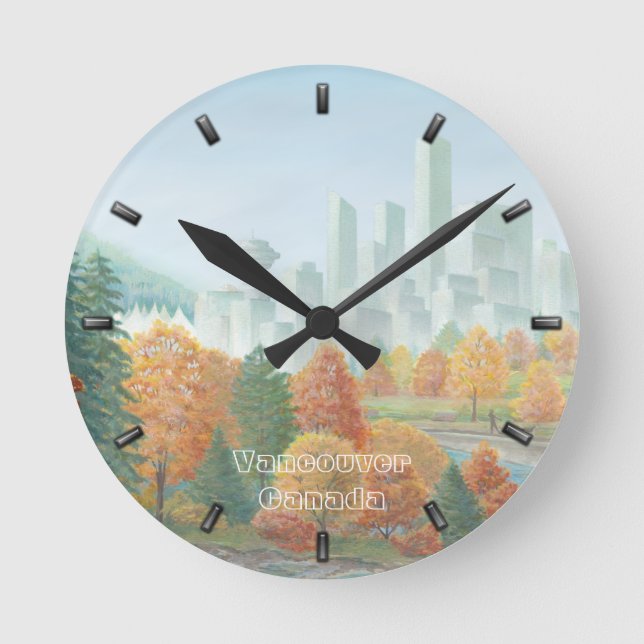 Vancouver Clock Personlig Vancouver Wall Clock Rund Klocka (Framsida)