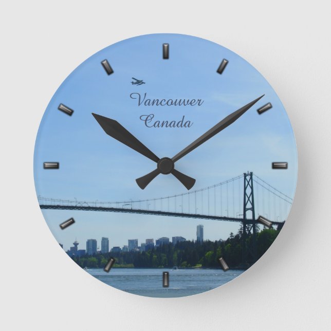 Vancouver Clock Personlig Vancouver Wall Clock Rund Klocka (Framsida)