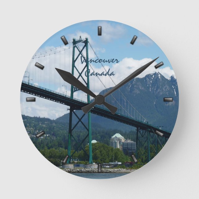 Vancouver Clock Personlig Vancouver Wall Clock Rund Klocka (Framsida)