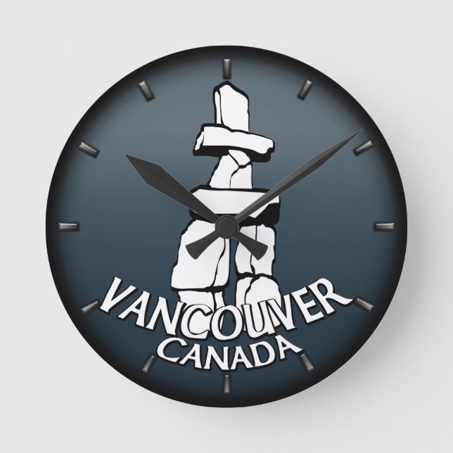 Vancouver Clock presenterar "Decor First Nations C Rund Klocka (Framsida)