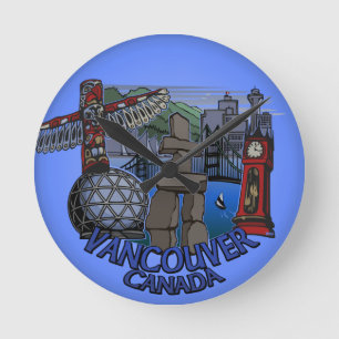 Vancouver Clock presenterar "Decor First Nations C Rund Klocka
