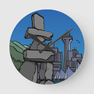 Vancouver Clock presenterar "Decor First Nations C Rund Klocka