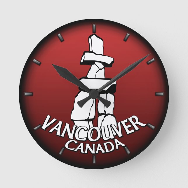 Vancouver Clock presenterar "Decor First Nations C Rund Klocka (Framsida)