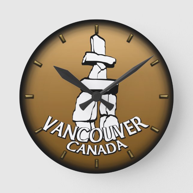 Vancouver Clock presenterar "Decor First Nations C Rund Klocka (Framsida)
