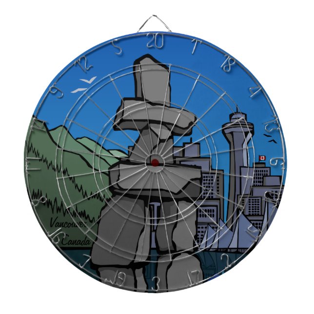 Vancouver Dartboard Totem Pole Souvenir Dartboard Piltavla (Framsidan)