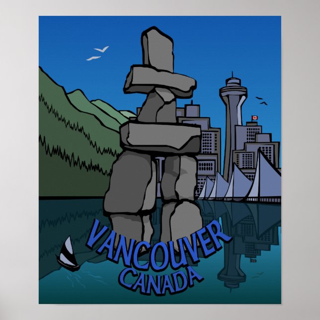 Vancouver First Nation Poster Inukshuk Home Decor (Framsidan)