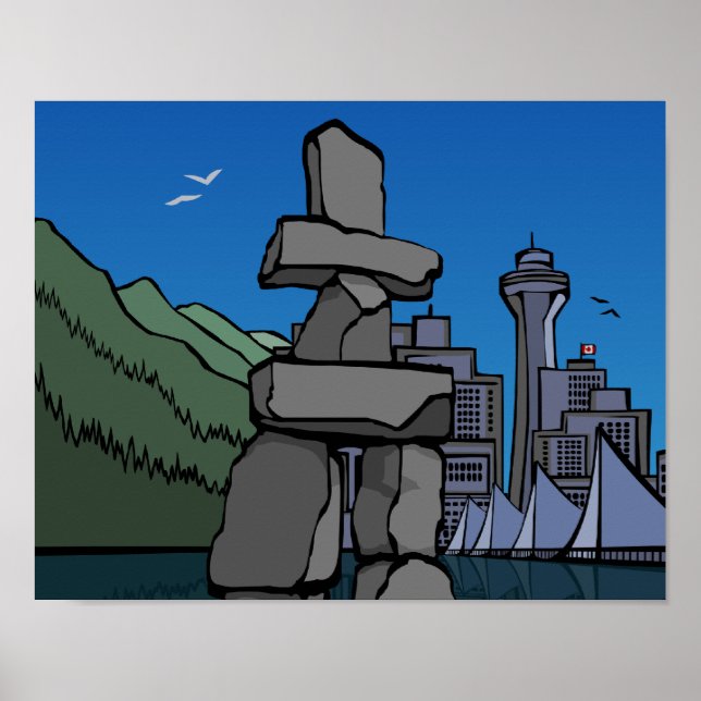 Vancouver First Nation Poster Inukshuk Home Decor (Framsidan)
