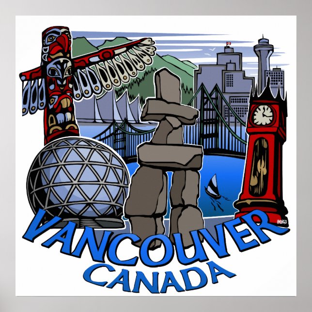 Vancouver First Nations Poster totem Home Decor (Framsidan)