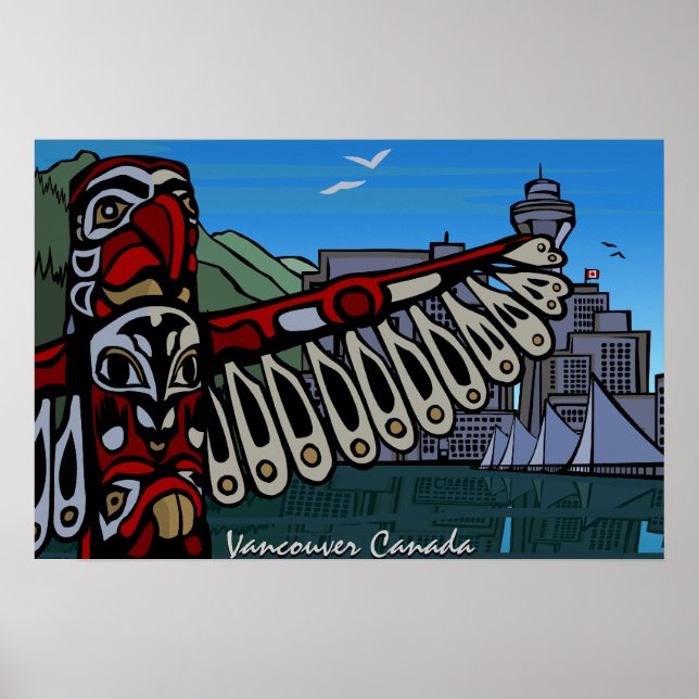 Vancouver First Nations Poster totem Home Decor (Framsidan)