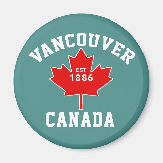 Vancouver Flagga Est 1886 Kanada Independence day Magnet (Framsidan)
