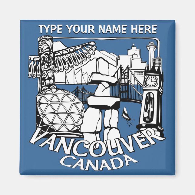 Vancouver Fridge Magnets Personlig Souvenir Magnet (Framsidan)